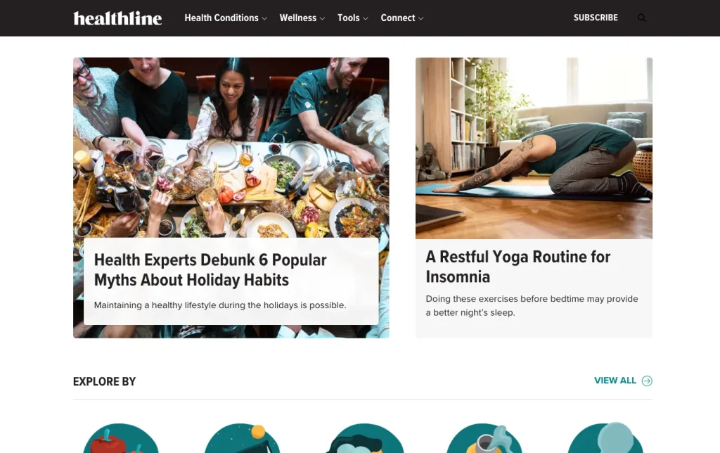 healthlineのWebページ
